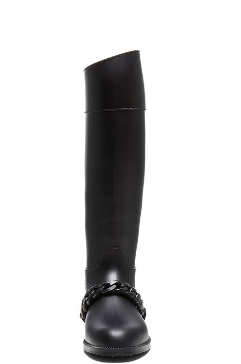 Givenchy Eva Rain PVC Boots with Chain Detail in Black | FWRD