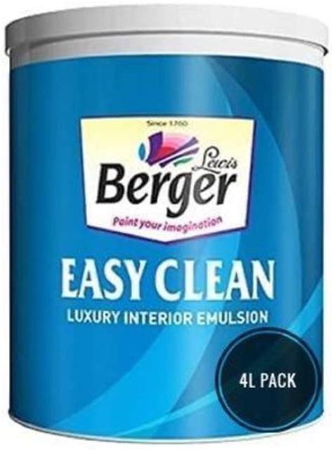 Berger EASY CLEAN 4L WASHABLE EMULSION SEMI SHEEN WATER SOLUBLE PAINT ...