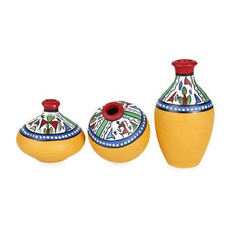 Terracotta Pots - Buy Handpainted Warli Terracotta Pot Online in India ...