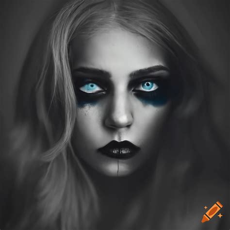 Surreal black and white portrait in monochrome photography on Craiyon