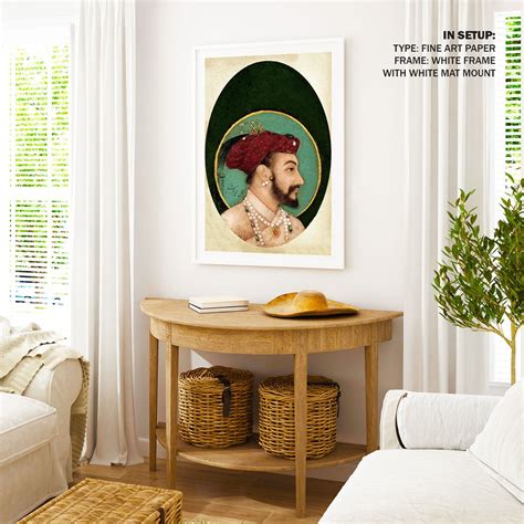 Shah Jahan Portrait Royal: Buy Mughal Miniature Paintings – Dessine Art