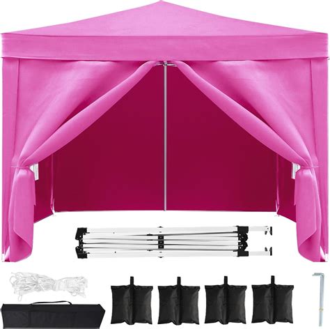 Amazon.com : DOINUO 10x10 Pink Pop Up Canopy Tent Heavy Duty with 4 sidewalls Commercial Outdoor ...