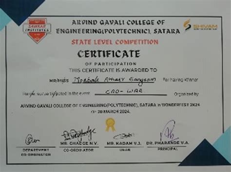 Mechanical Engineering Diploma Student Achievements