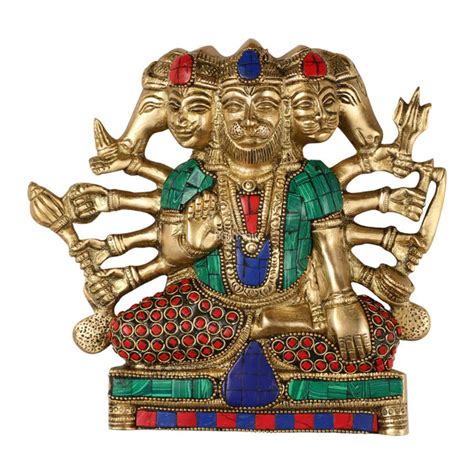 Buy Powerful Panchmukhi Hanuman Brass Wall Hanging | Auspicious & Ward ...