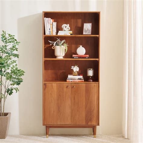 Buy Amanda Acacia Wood 3-Tier Book Shelf with Cabinet - Brown from Home ...