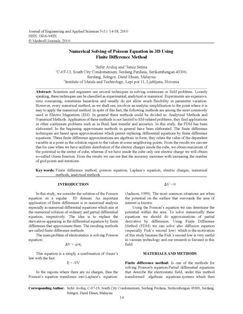 Image result for Poisson Finite Difference Method