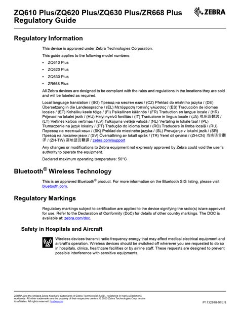 Zebra ZQ610 Plus Regulatory Guide for Healthcare Devices | Zebra ...