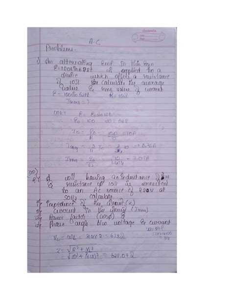 SOLUTION: Science-Physics-Alternating current problems with answers ...