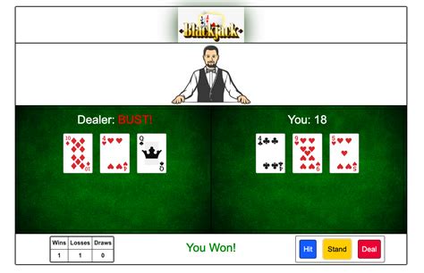 Blackjack JavaScript 的图像结果
