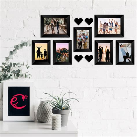 Memory Wall Collage Photo Frame - Set of 7 Photo Frames for 5 Photos of ...