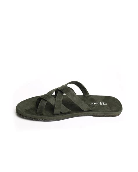 Radial Crossover Vegan Suede Slides Men - Paaduks