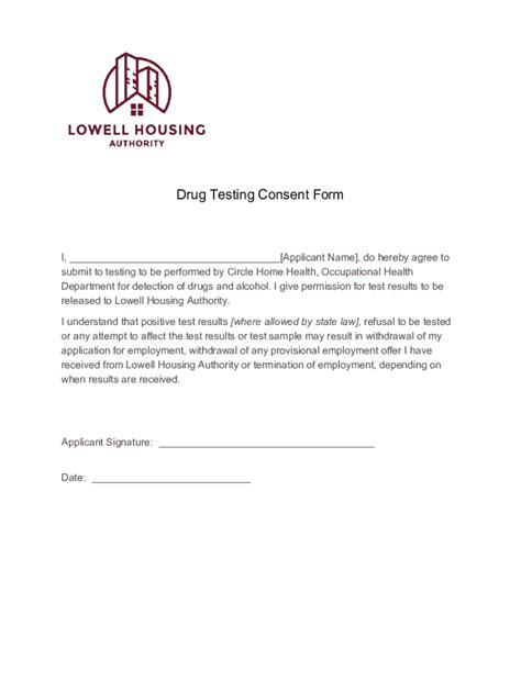 Fillable Online Employment, HR Form - Drug Test Consent Form Fax Email ...