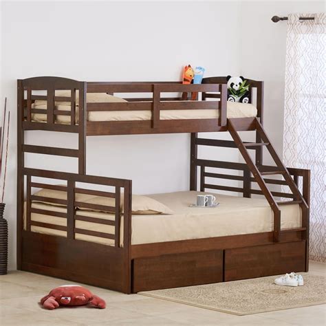 Buy Helios Della Bunk Bed with Drawer Storage - Brown from Helios by ...