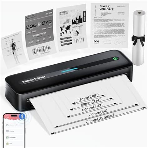 Omezizy Portable Printers Wireless for Travel, M832 Thermal Wireless ...