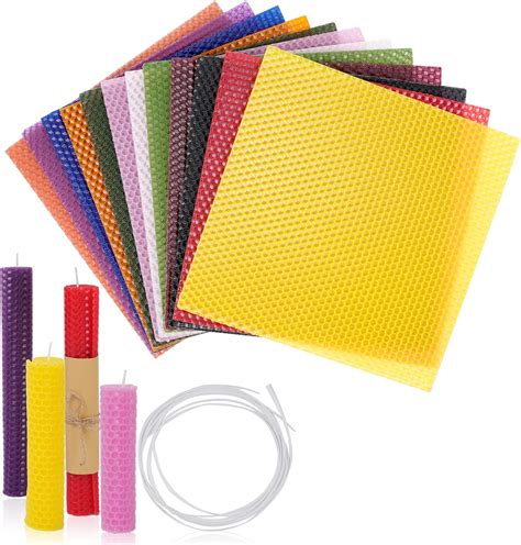 Buy Beeswax Candle Making Kit for kids,12 Pack 8×8 inch Beeswax Sheets ...