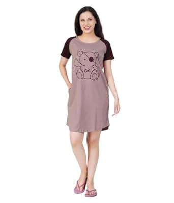 Buy Litelooks Women's Cotton Knee Length Nighty - Soft & Breathable ...