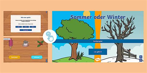 Sommer oder Winter - Interaktive Zuordnungsspiel