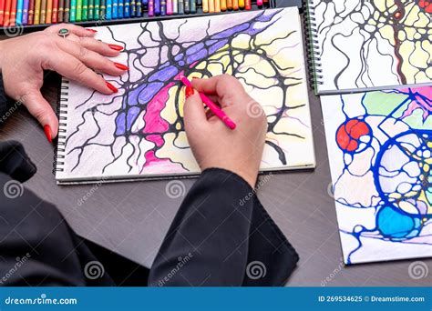 Neurographics Concept, Drawing Helps To Know Oneself, Psychological ...