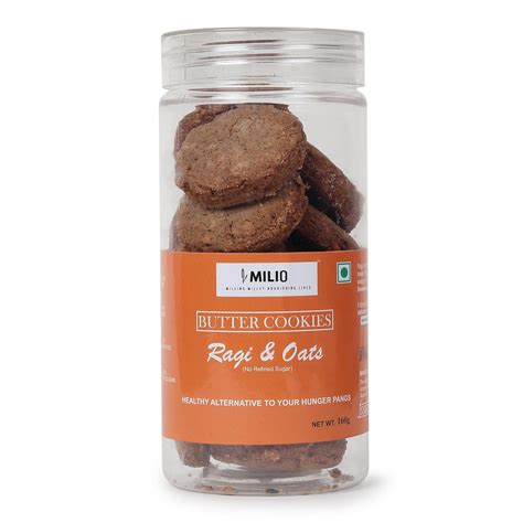 Milio Ragi & Oats Cookies with Organic Ragi Flour, Rolled Oats, Butter ...