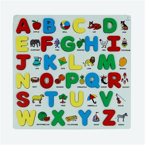Wooden Capital Raised ABC With Object – Tactile Alphabet Learning Boar