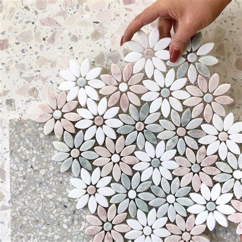 Perini Tiles® on Instagram: "NEW!! Floral stone mosaics 😍 3 colour ways ...