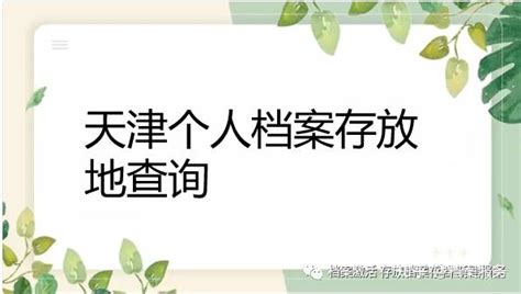 天津查询人事档案的保管单位，这份档案查询指南请查收_档案整理网