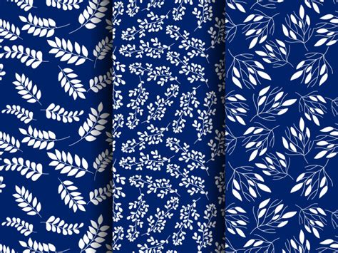 Download wallpaper blue, background, pattern, leaves, white, background ...