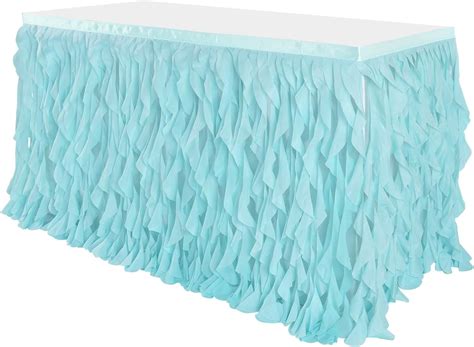 Buy Leegleri Tulle Curly Willow Table Skirt Ruffle Tutu Table Skirt for ...