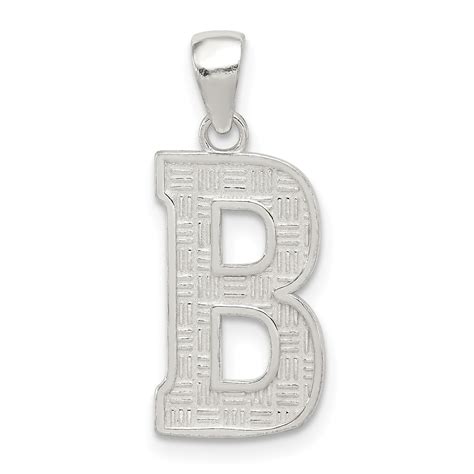 925 Sterling Silver Initial Monogram Name Letter B Pendant Charm ...