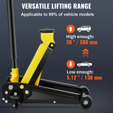 VEVOR Floor Jack, 3 Ton Low Profile Floor Jack, Heavy-duty Steel Racing ...