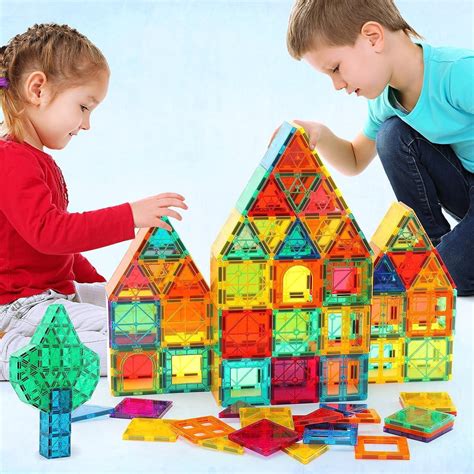 ANVIE & ABEER® Set of 60 Pcs Magnetic Building Tiles for Kids ...