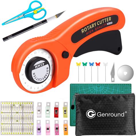 45mm Rotary Cutter, Genround Contour Rotary Cutter with 7 Replacement ...