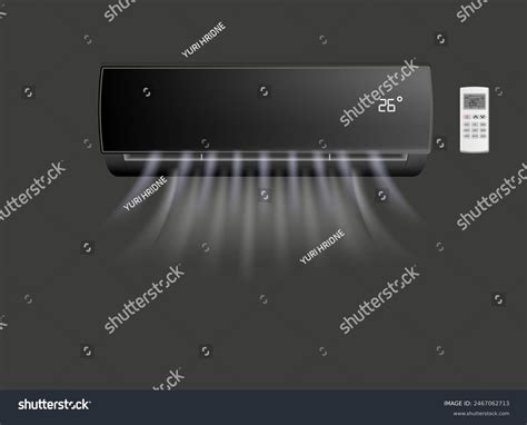 Black Air Conditioner Cold Wind Effect Stock Vector (Royalty Free ...