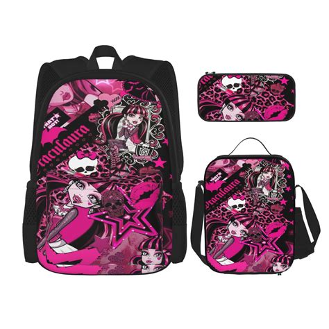 Monster High Backpack Set Versatile 3-in-1 with Crossbody Lunch Bag and ...