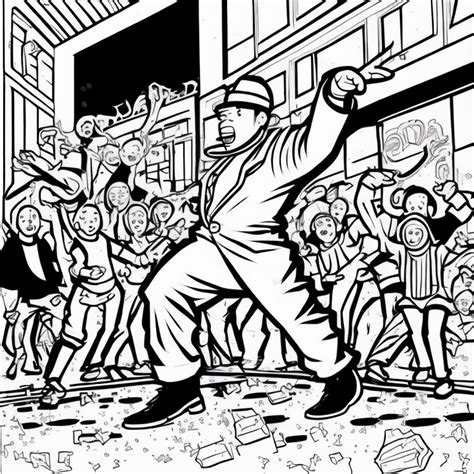 Free Hip hop dance team coloring page 2023