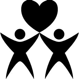 Two human with a heart - Free people icons