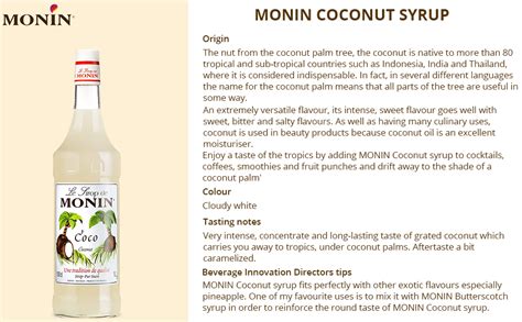 Monin Coconut Syrup, 1000 ml : Amazon.in: Grocery & Gourmet Foods