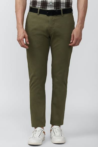 Buy Men Olive Solid Slim Fit Chino Casual Trousers Online - 746967 ...