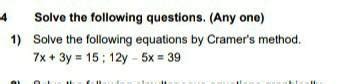 Q.4 Solve the following questions. (Any one) 1) Solve the following ...