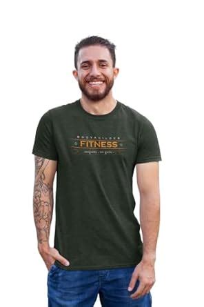 Buy DOGAR ESSENTIALS Bodybuilder Fitness Green Round Neck Cotton Half ...