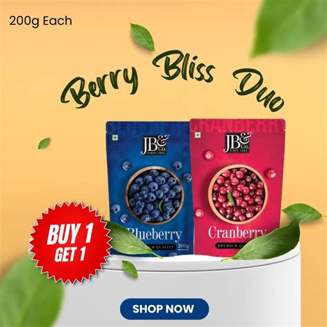 Berry Bliss Duo - cranberry & Blueberry | Pack of 200g X 2 – JB&Co ...