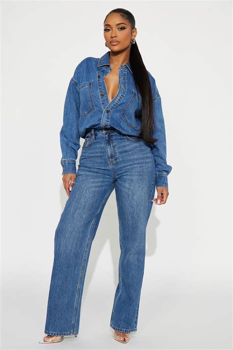 Long & Short Sleeve Denim Jumpsuits | Fashion Nova