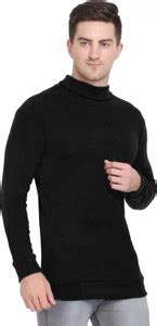FREAKS Solid High Neck Casual Men Black Sweater - Buy FREAKS Solid High ...