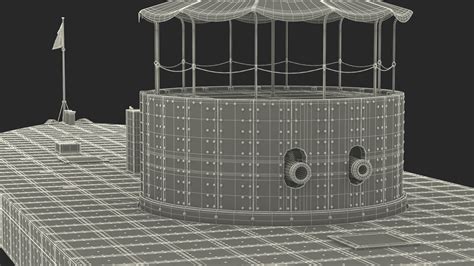 US Civil War Warship with Tower New Rigged 3D | 3D Molier International