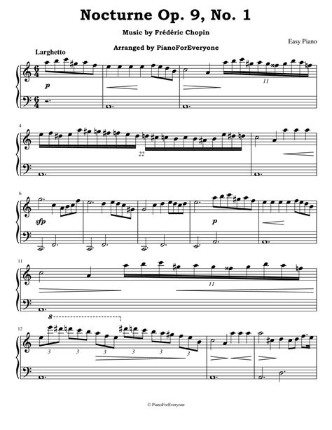 Nocturne Op. 9, No. 1 - Chopin (Easy Piano) (arr. PianoForEveryone) by ...