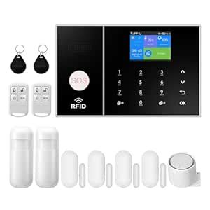 XNY WiFi Home Alert, 4G Home Burglar Alarm, 12-Piece Wireless Home ...
