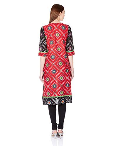 Buy Shree-The Indian Avatar Women's Straight Kurta (15163B_L_Red) at ...