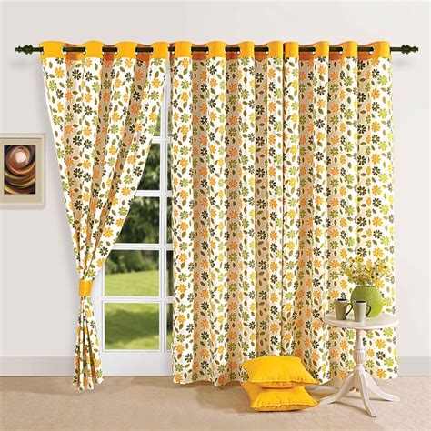Buy SWAYAM Floral Print Semi-Blackout Door Curtain- 137 X 228 cm from ...