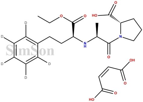 Enalapril-D5 Maleate | CAS No- 349554-02-5 | Simson Pharma Limited