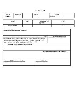 Future Perfect Lesson Plan 的图像结果